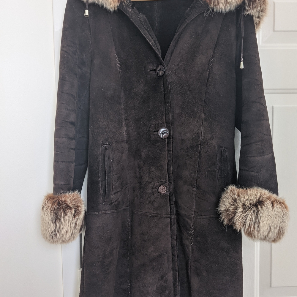 Brown Teddy Jacket with Luxurious Fur Trim